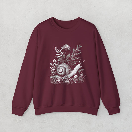 White Ink Snail Unisex Sweatshirt