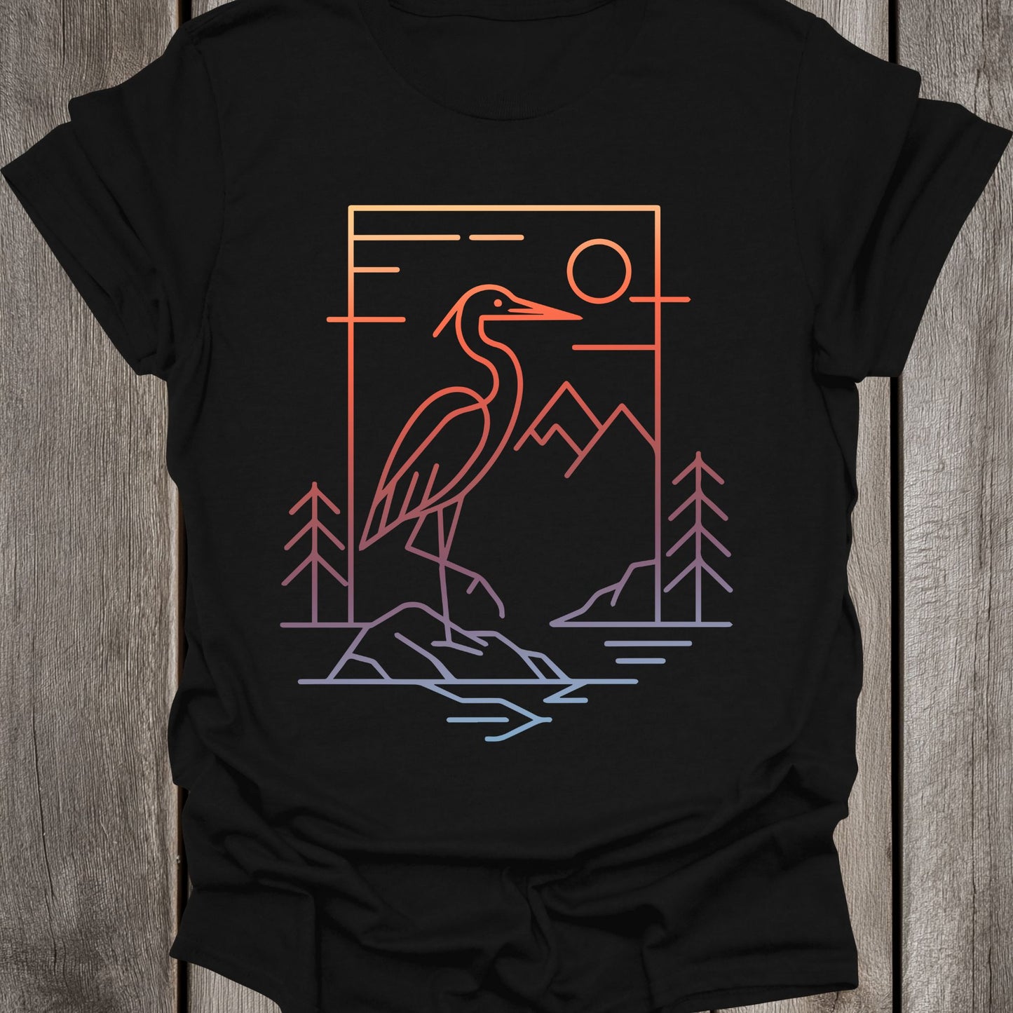 Sunset Heron Unisex T-Shirt