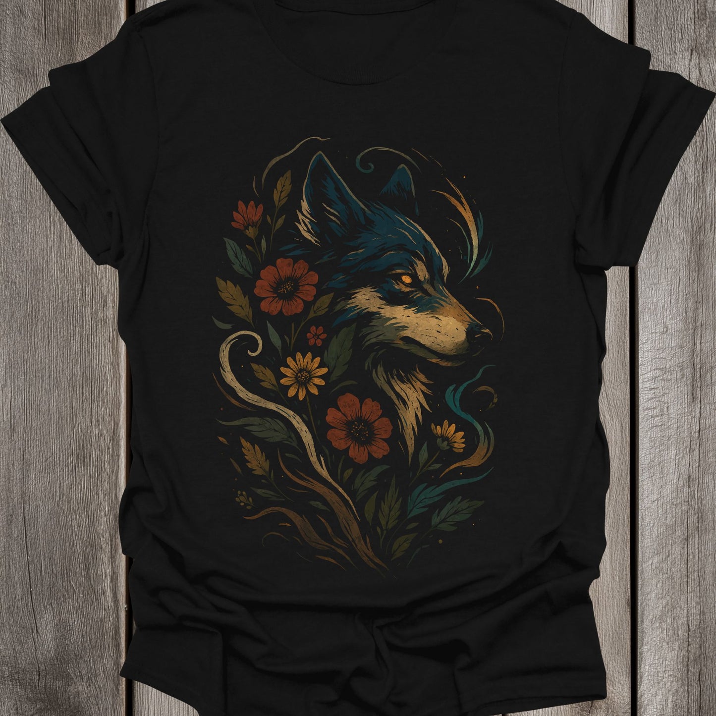 Flower Wolf Unisex T-Shirt
