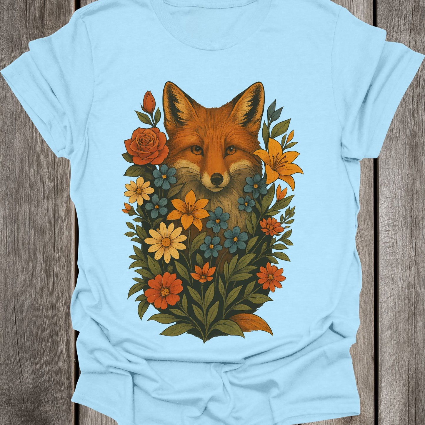Flower Fox Unisex T-Shirt