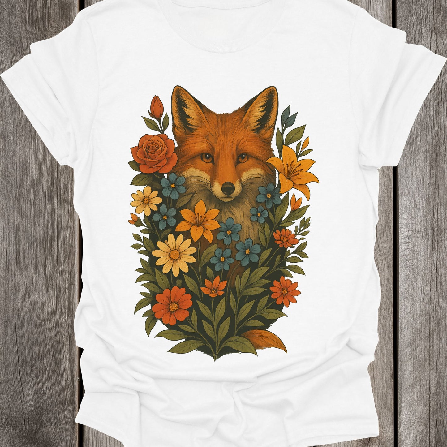 Flower Fox Unisex T-Shirt