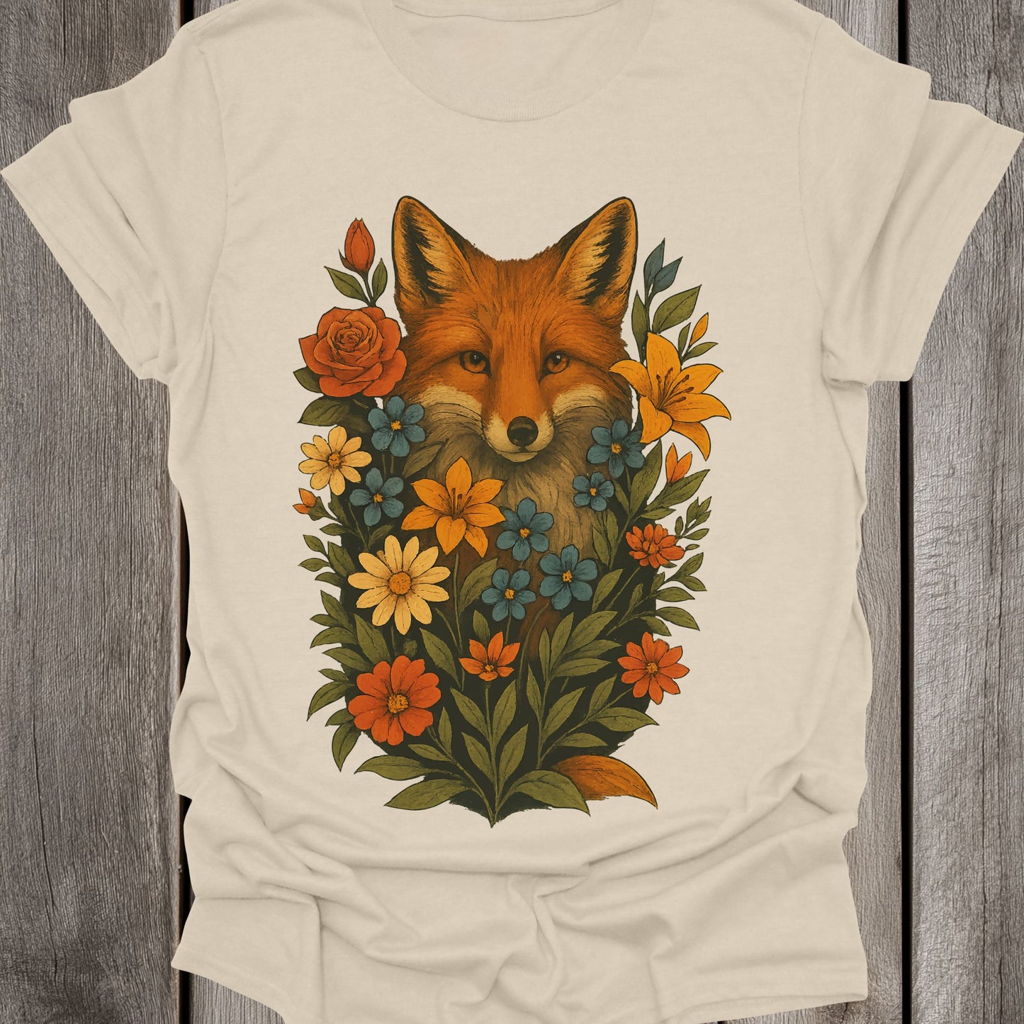Flower Fox Unisex T-Shirt