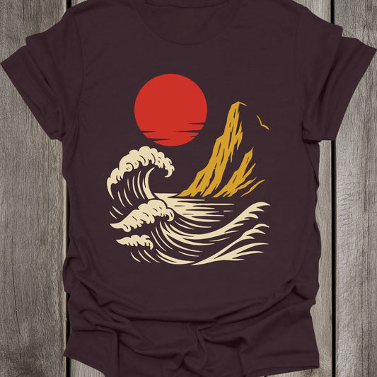 Red Sun Cliff Unisex T-Shirt