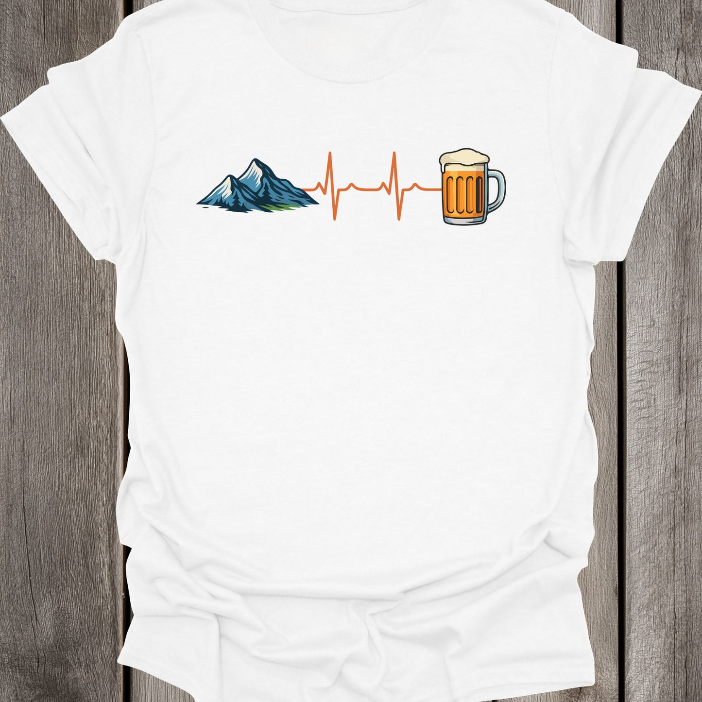 Beer & Mountain HeartBeat Unisex T-Shirt