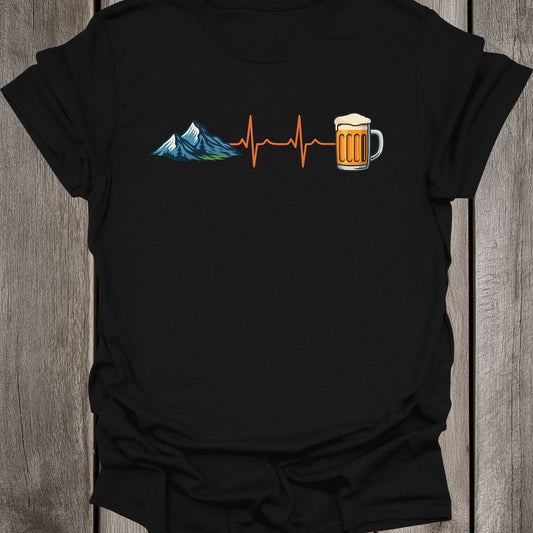 Beer & Mountain HeartBeat Unisex T-Shirt
