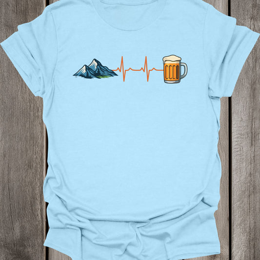 Beer & Mountain HeartBeat Unisex T-Shirt