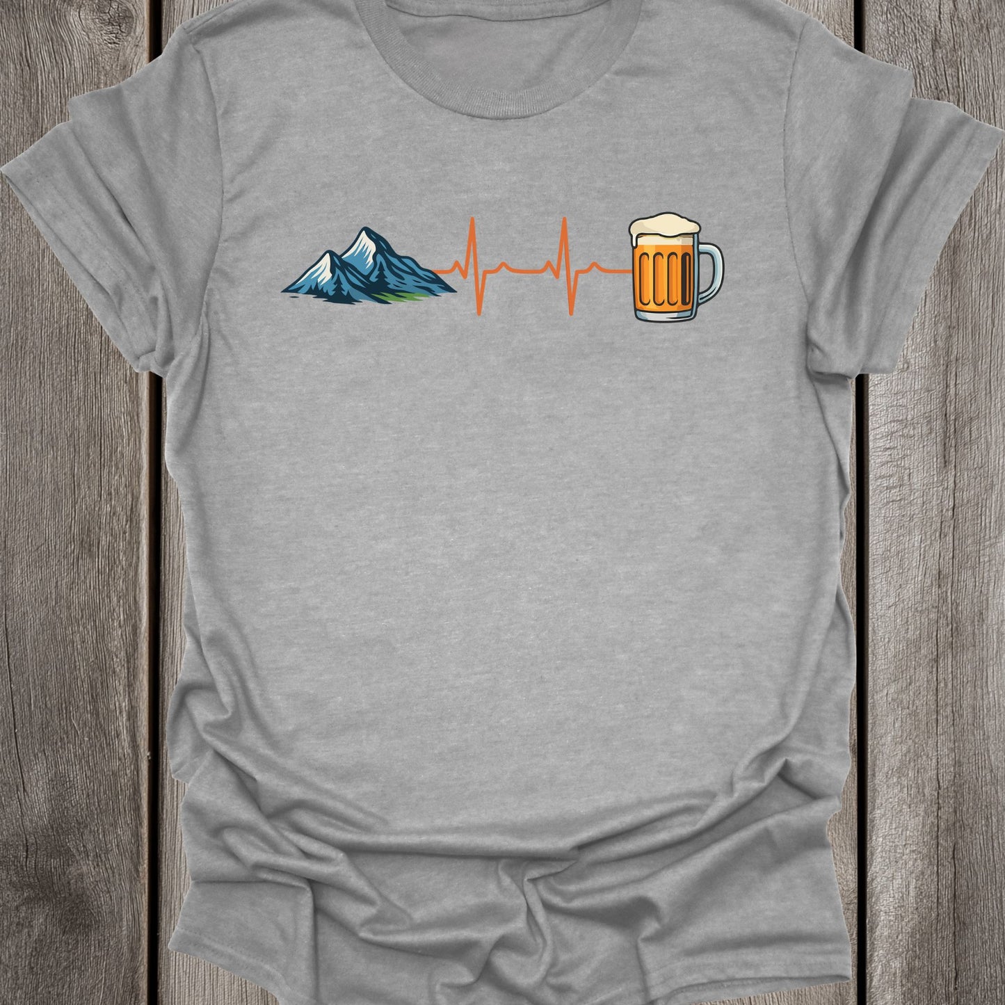 Beer & Mountain HeartBeat Unisex T-Shirt