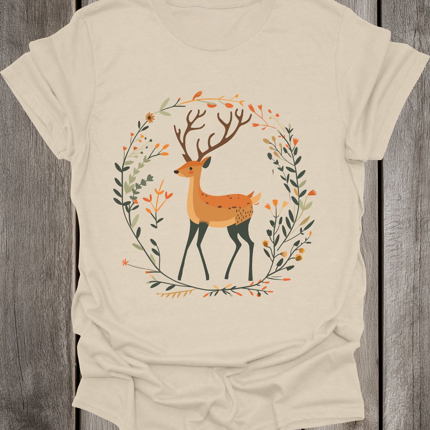 Flower Deer Unisex T-Shirt