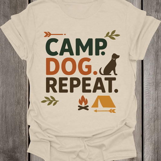 Camp. Dog. Repeat. Unisex T-Shirt