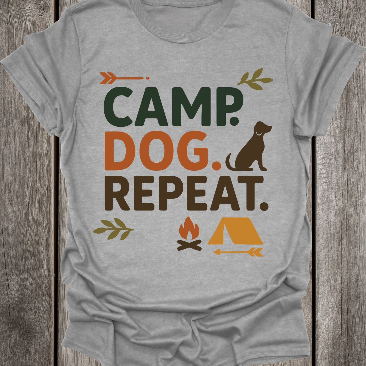 Camp. Dog. Repeat. Unisex T-Shirt