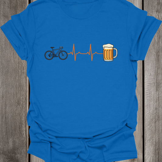 Bike & Beer Heartbeat Unisex T-Shirt