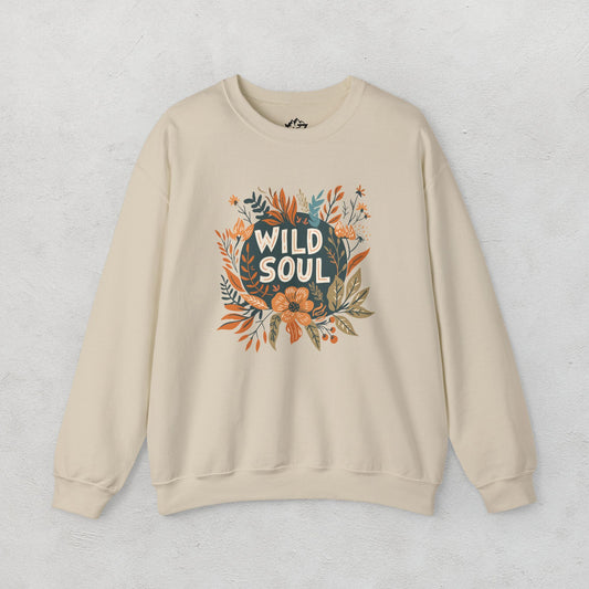 Wild Soul Floral Sweatshirt - Cozy Unisex Crewneck for Nature Lovers