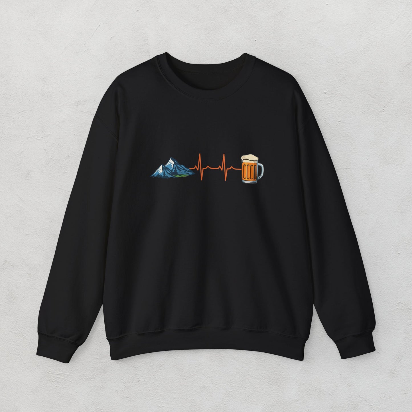 Beer & Mountain Heartbeat Unisex Sweatshirt