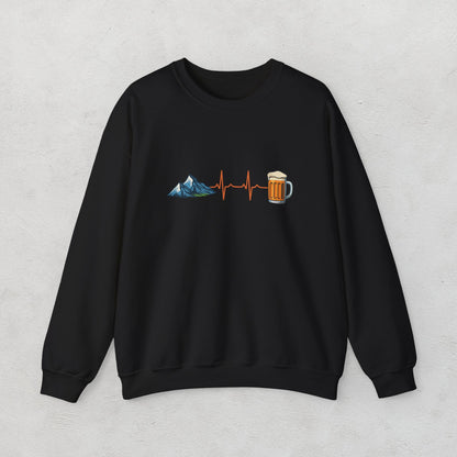 Beer & Mountain Heartbeat Unisex Sweatshirt