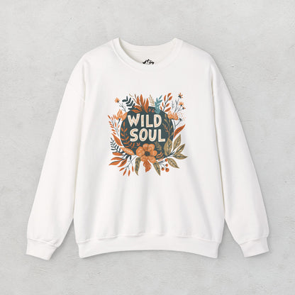 Wild Soul Floral Sweatshirt - Cozy Unisex Crewneck for Nature Lovers