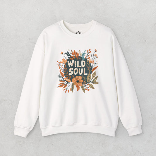 Wild Soul Floral Sweatshirt - Cozy Unisex Crewneck for Nature Lovers