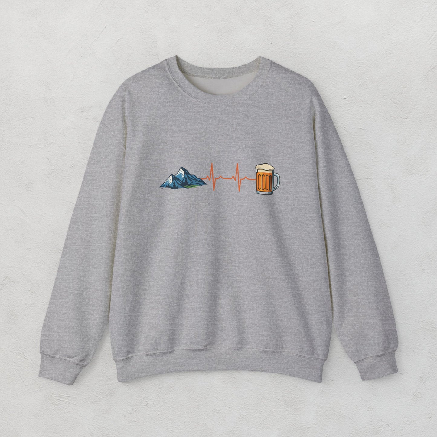 Beer & Mountain Heartbeat Unisex Sweatshirt