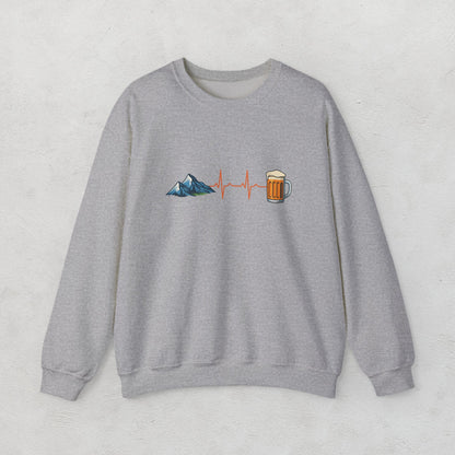 Beer & Mountain Heartbeat Unisex Sweatshirt
