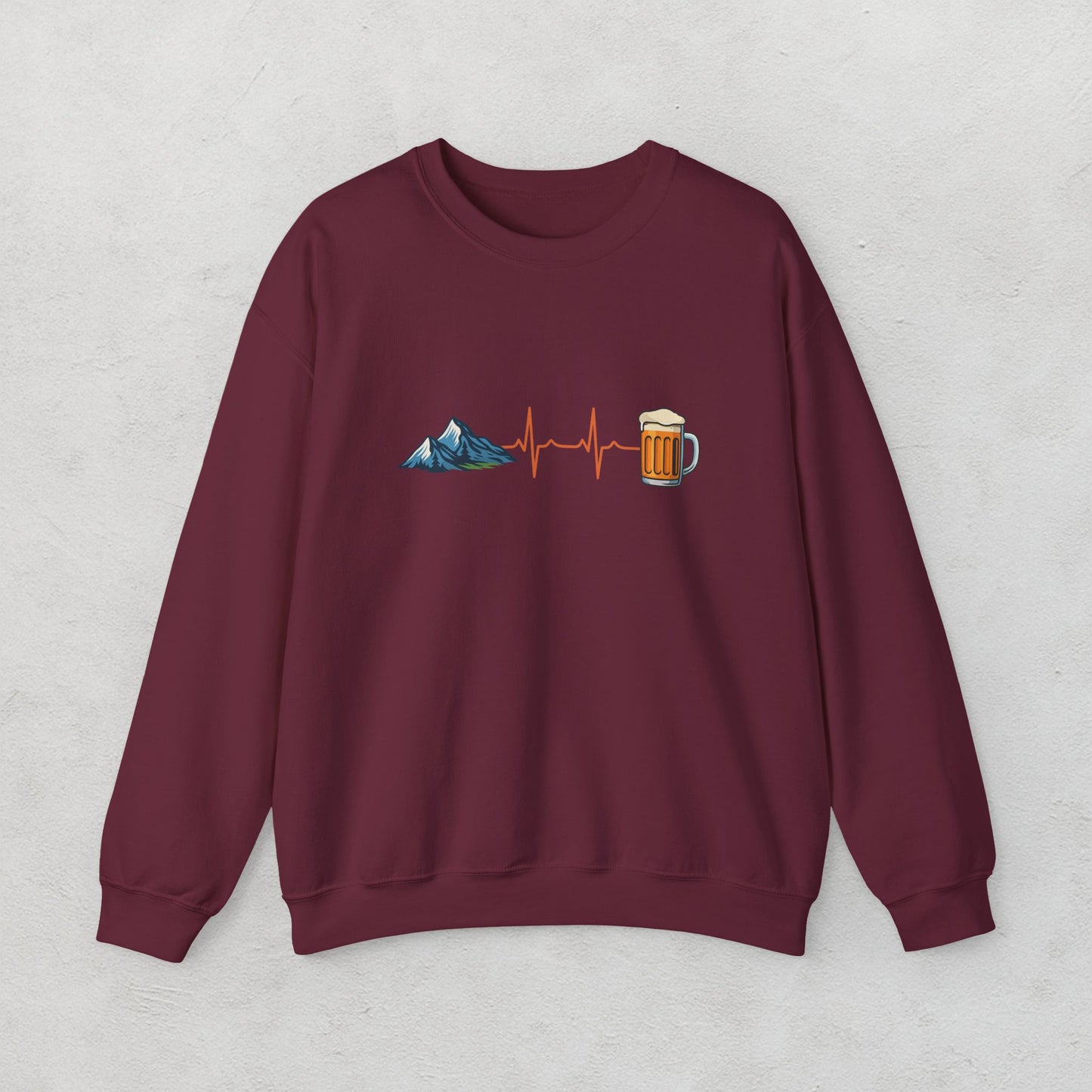 Beer & Mountain Heartbeat Unisex Sweatshirt