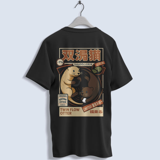Ying & Yang Otters // BackPrint T-Shirt