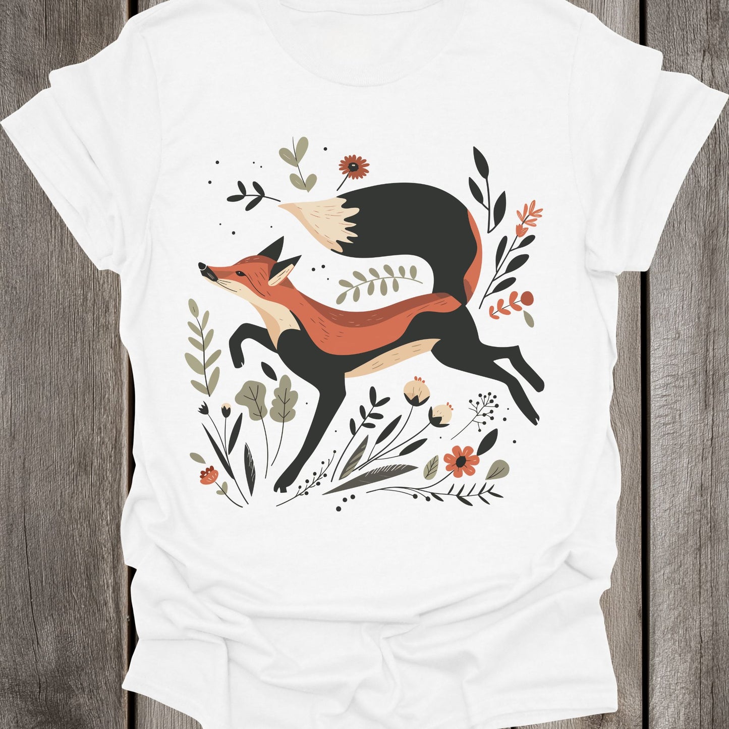 Floral Fox Unisex T-Shirt