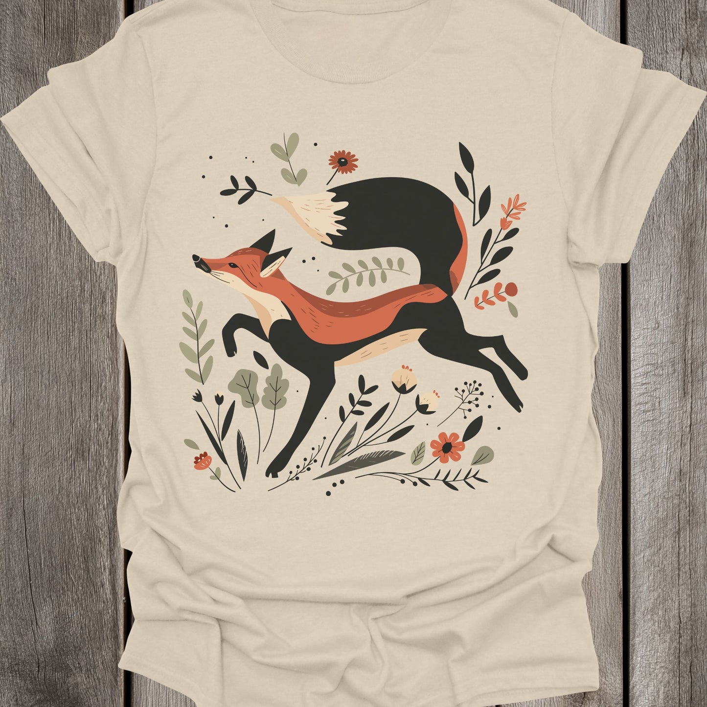 Floral Fox Unisex T-Shirt