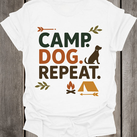 Camp. Dog. Repeat. Unisex T-Shirt