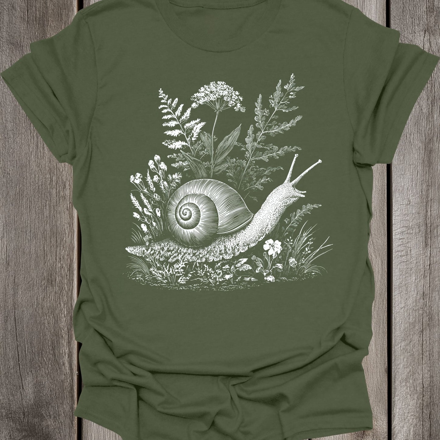 Ink White Snail Unisex T-Shirt