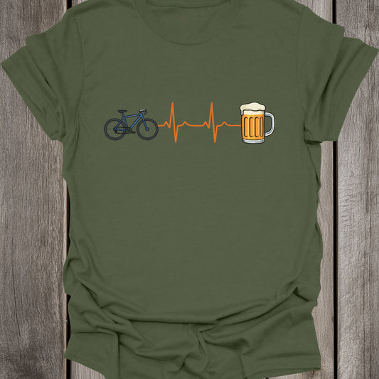 Bike & Beer Heartbeat Unisex T-Shirt