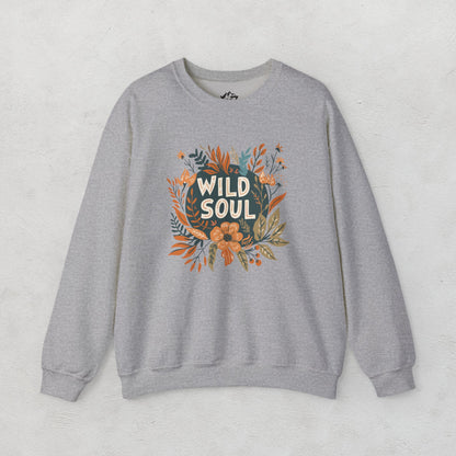 Wild Soul Floral Sweatshirt - Cozy Unisex Crewneck for Nature Lovers