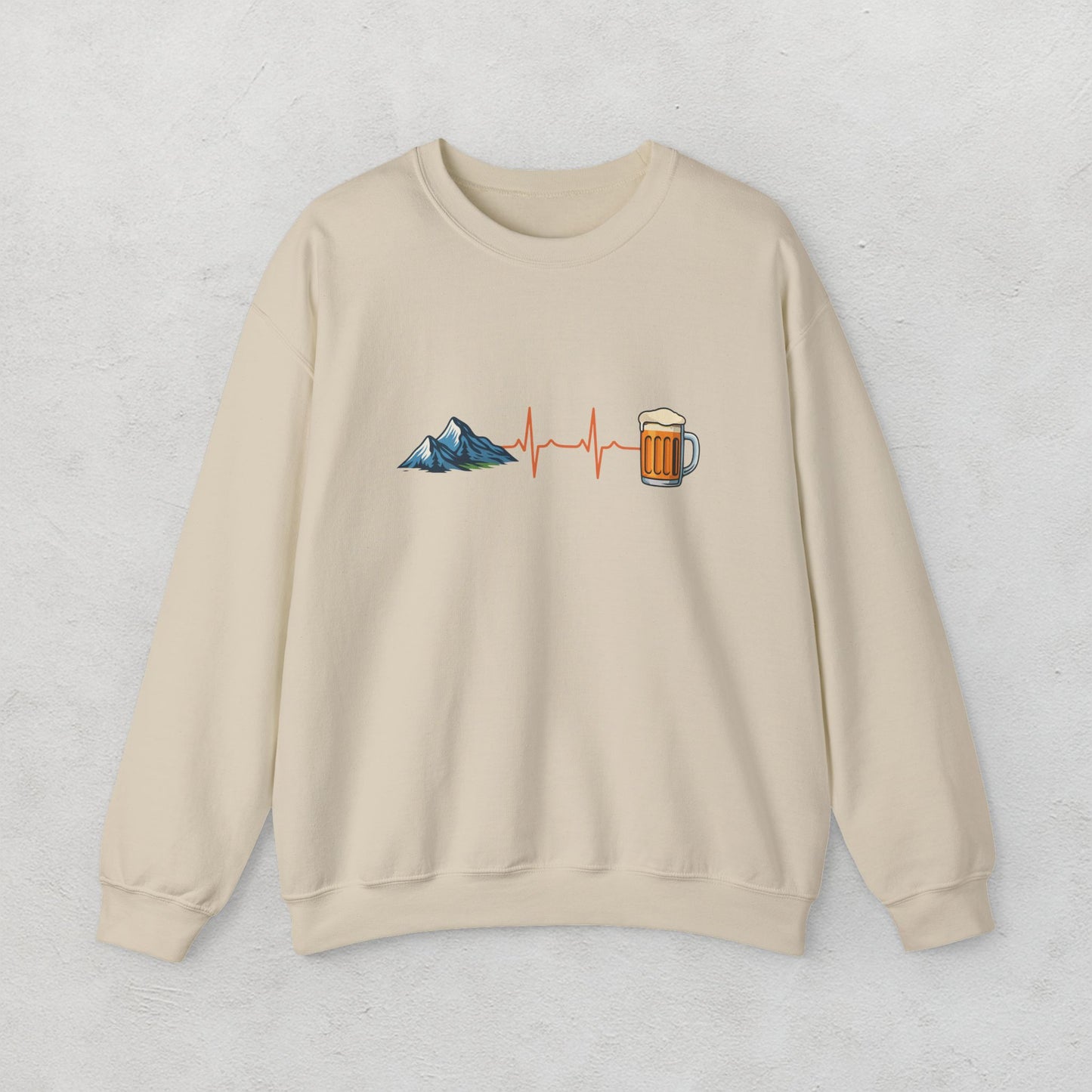 Beer & Mountain Heartbeat Unisex Sweatshirt