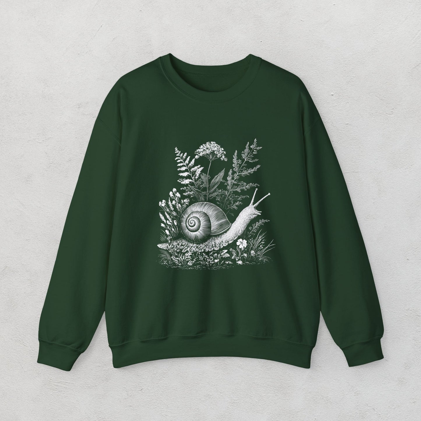 White Ink Snail Unisex Sweatshirt