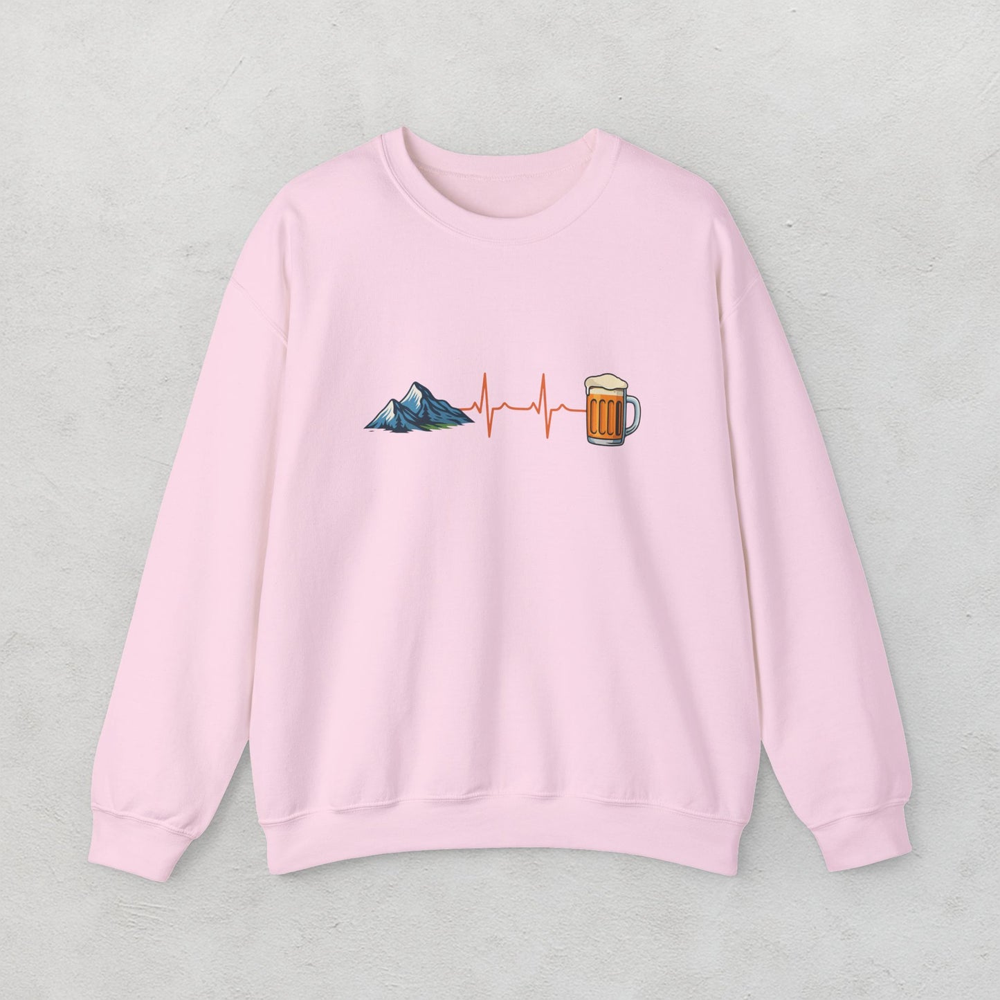 Beer & Mountain Heartbeat Unisex Sweatshirt