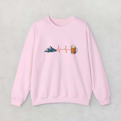 Beer & Mountain Heartbeat Unisex Sweatshirt