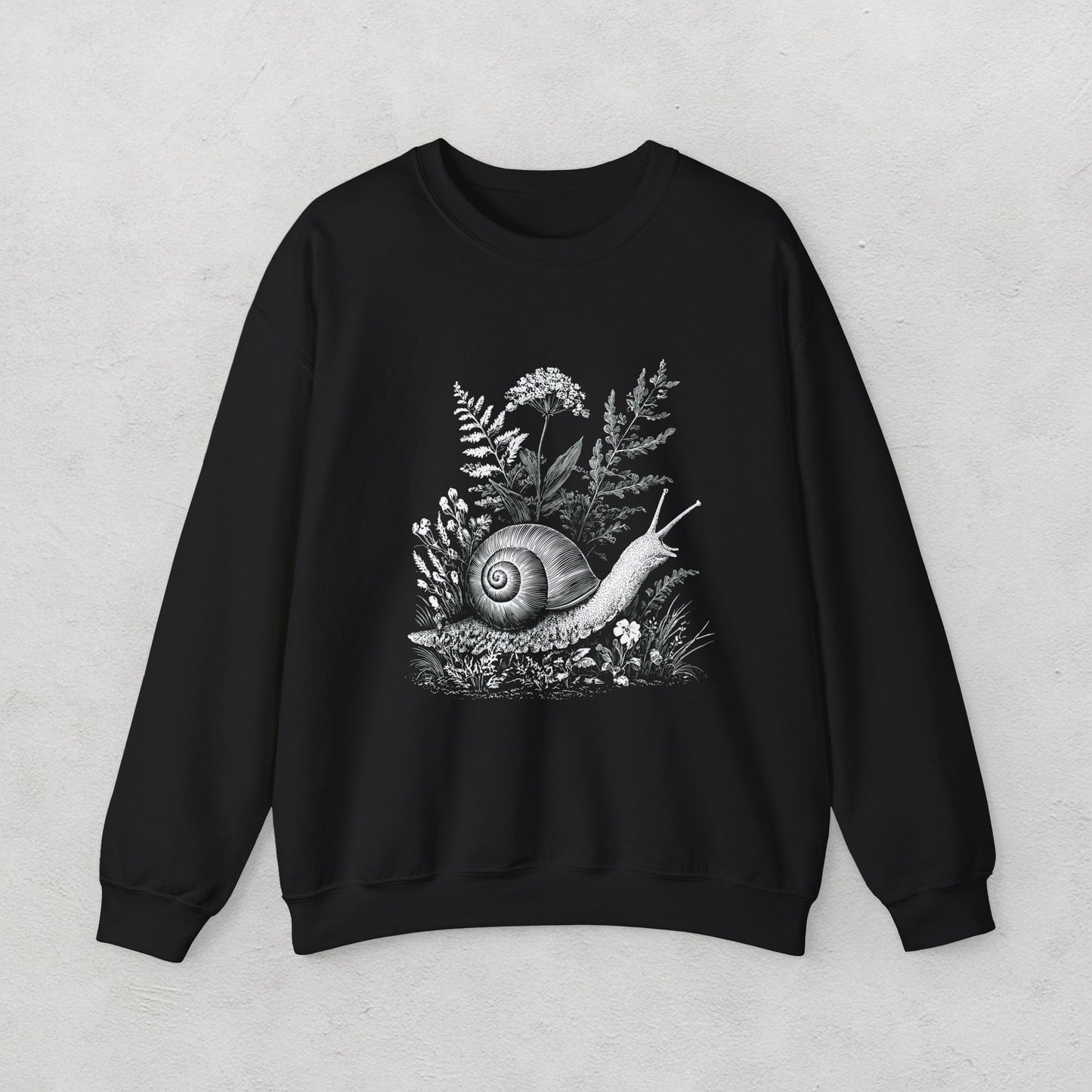 White Ink Snail Unisex Sweatshirt