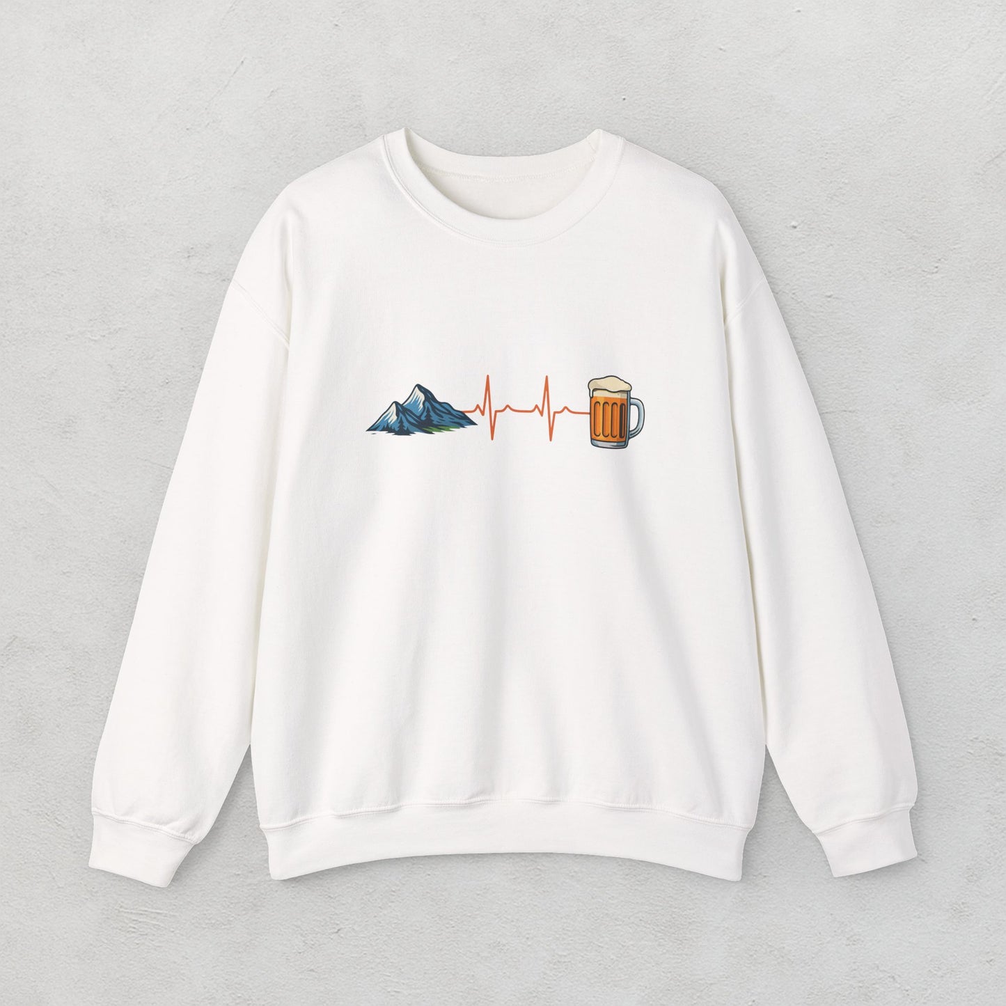 Beer & Mountain Heartbeat Unisex Sweatshirt