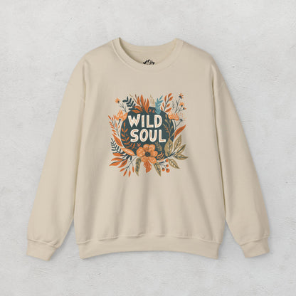 Wild Soul Floral Sweatshirt - Cozy Unisex Crewneck for Nature Lovers